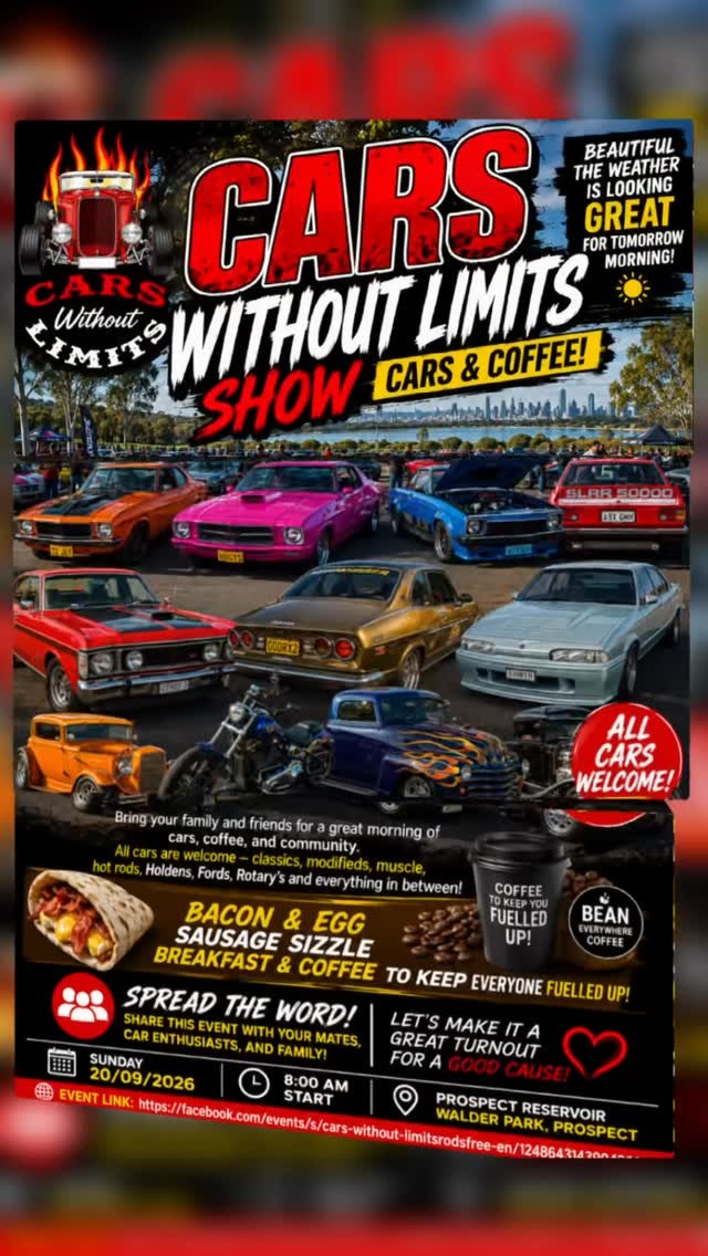 Cars Without Limits Show — Muscle/Classic car meet in Sydney, NSW on Sunday 20 September 2026