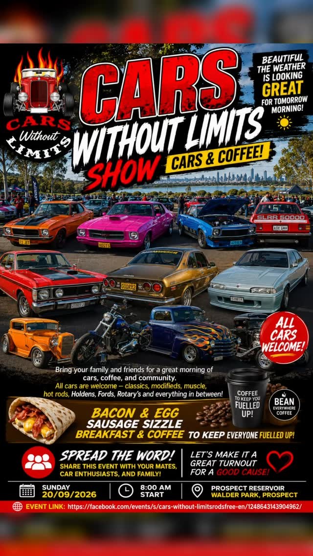 Cars Without Limits Show Cars & Coffee — Classic/Exotic car meet in Sydney, NSW on Sunday 20 September 2026