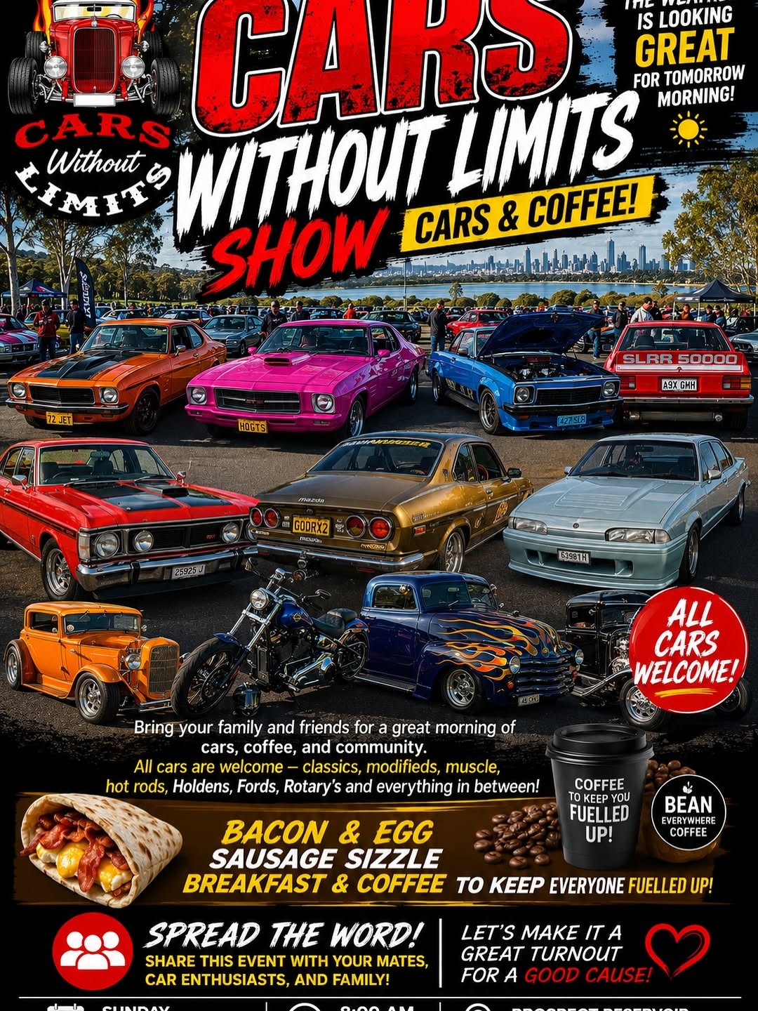 Cars Without Limits Show Cars & Coffee — Classic/Muscle car meet in Sydney, NSW on Sunday 19 July 2026