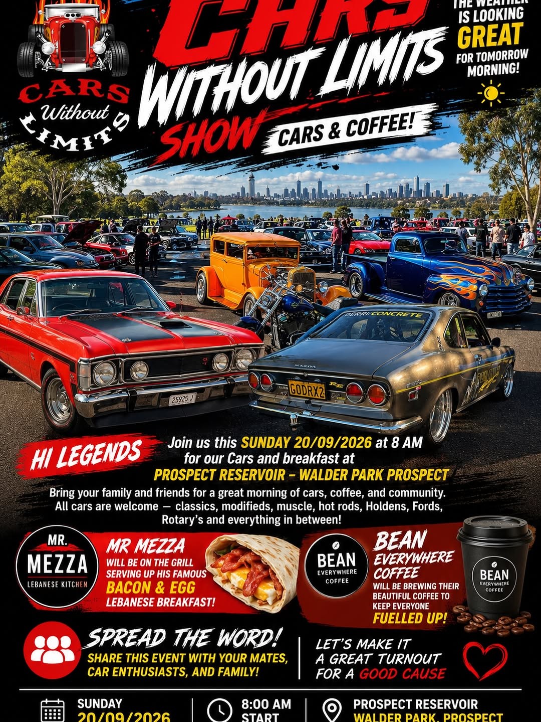 Cars Without Limits Show Cars & Coffee — Classic/Muscle car meet in Sydney, NSW on Sunday 20 September 2026