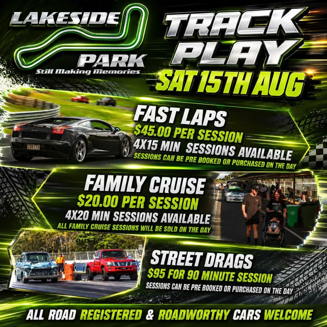 Track Play — Muscle track day in Brisbane, QLD on Saturday 15 August 2026