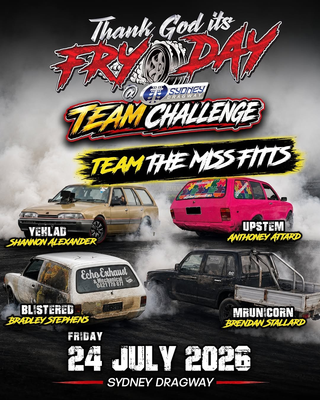 Thank God its Fryday Team Challenge — Muscle spectator event in Sydney, NSW on Friday 24 July 2026