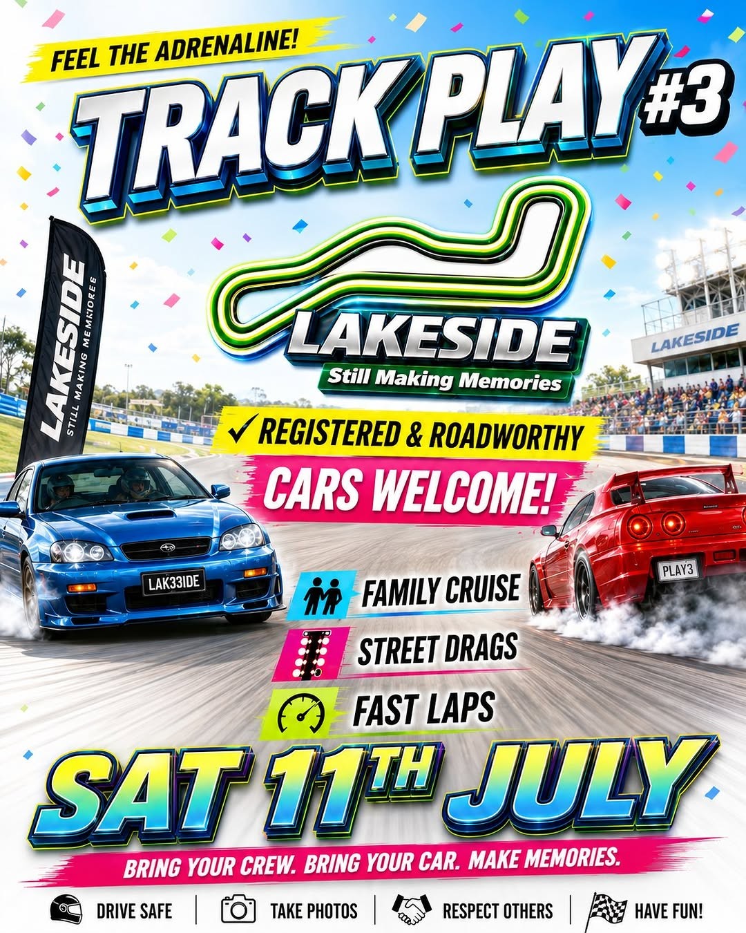 Track Play #3 — Muscle track day in Brisbane, QLD on Saturday 11 July 2026