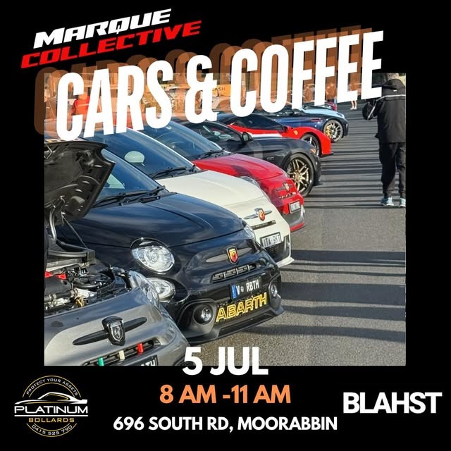Marque Collective Cars & Coffee — Exotic/Classic car meet in Melbourne, VIC on Sunday 5 July 2026
