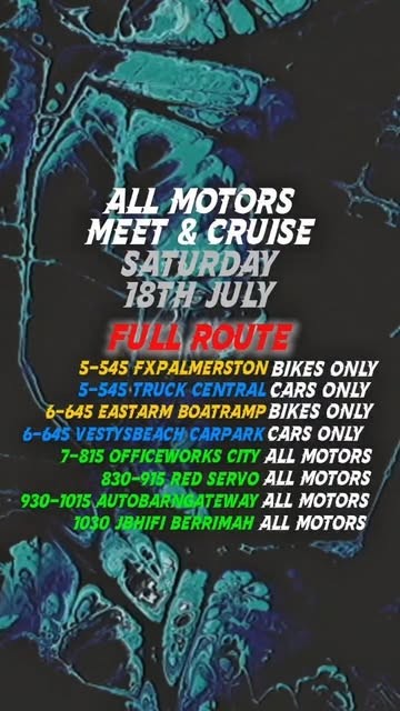 All Motors Meet & Cruise — car meet in Darwin, NT on Saturday 18 July 2026