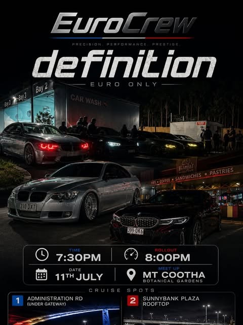 definition — Euro car meet in Brisbane, QLD on Saturday 11 July 2026