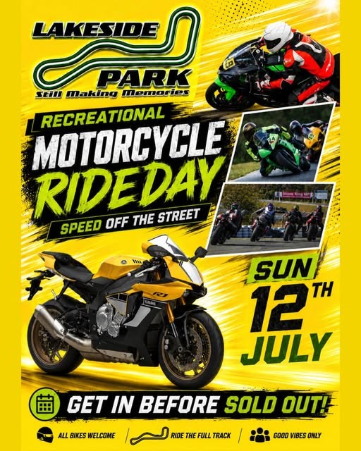 Recreational Motorcycle Ride Day — track day in Brisbane, QLD on Sunday 12 July 2026