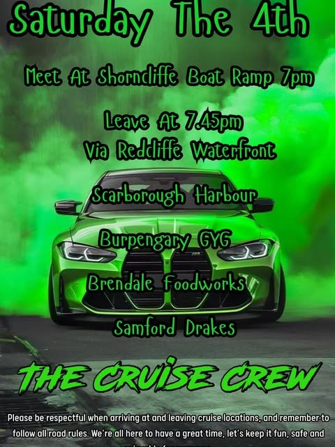 Saturday Night Meet & Cruise — JDM car meet in Brisbane, QLD on Saturday 4 July 2026