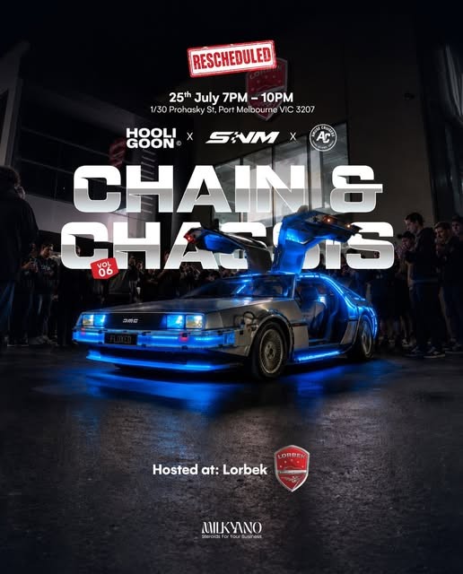 Chain & Chassis Vol. 6 — Exotic car meet in Melbourne, VIC on Saturday 25 July 2026