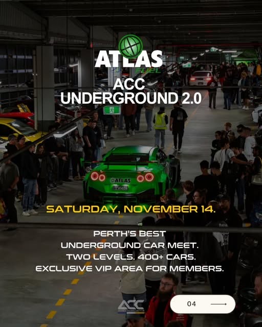 ACC Underground 2.0 — Exotic car meet in Perth, WA on Saturday 14 November 2026