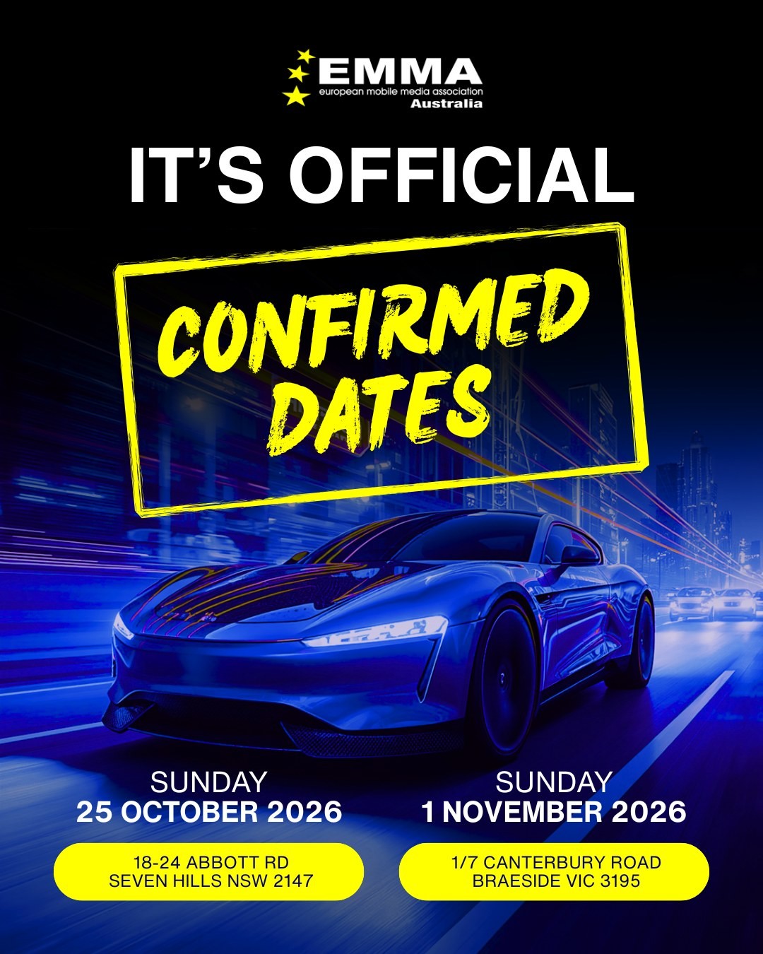 EMMA Australia Sound Quality Competition — car meet in Sydney, NSW on Sunday 25 October 2026