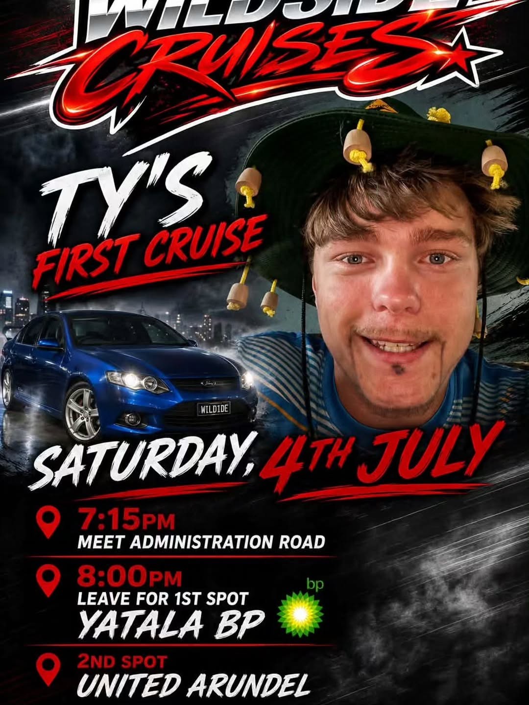 Ty's First Cruise — JDM/Muscle car meet in Gold Coast, QLD on Saturday 4 July 2026