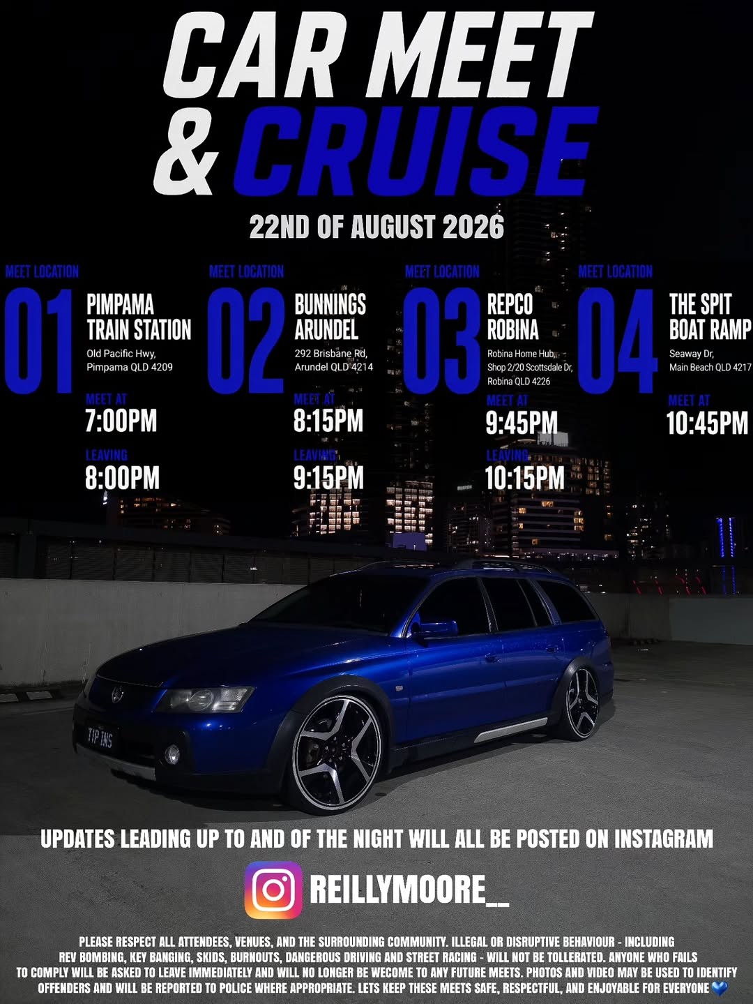 Car Meet & Cruise — Muscle car meet in Gold Coast, QLD on Saturday 22 August 2026