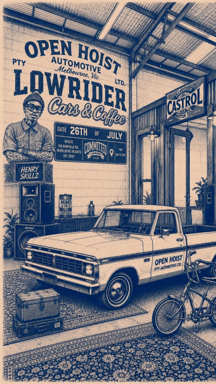Lowrider Cars & Coffee — Stance/Classic car meet in Melbourne, VIC on Sunday 26 July 2026