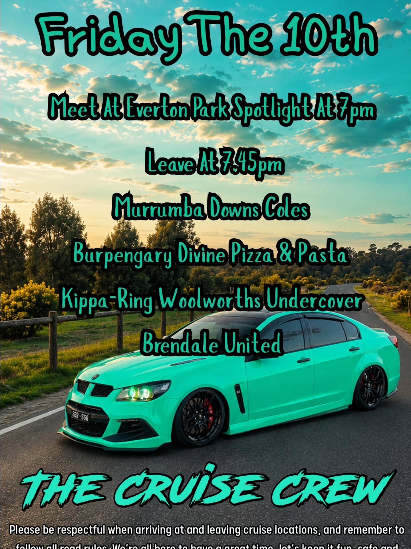 Friday Night Cruise — JDM/Muscle car meet in Brisbane, QLD on Friday 10 July 2026