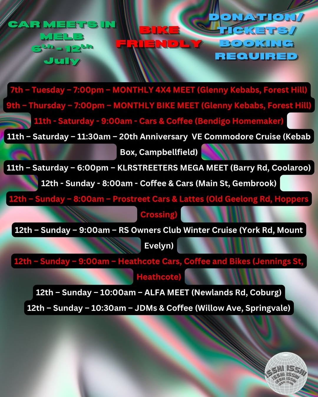 KLRSTREETERS MEGA MEET — car meet in Melbourne, VIC on Saturday 11 July 2026