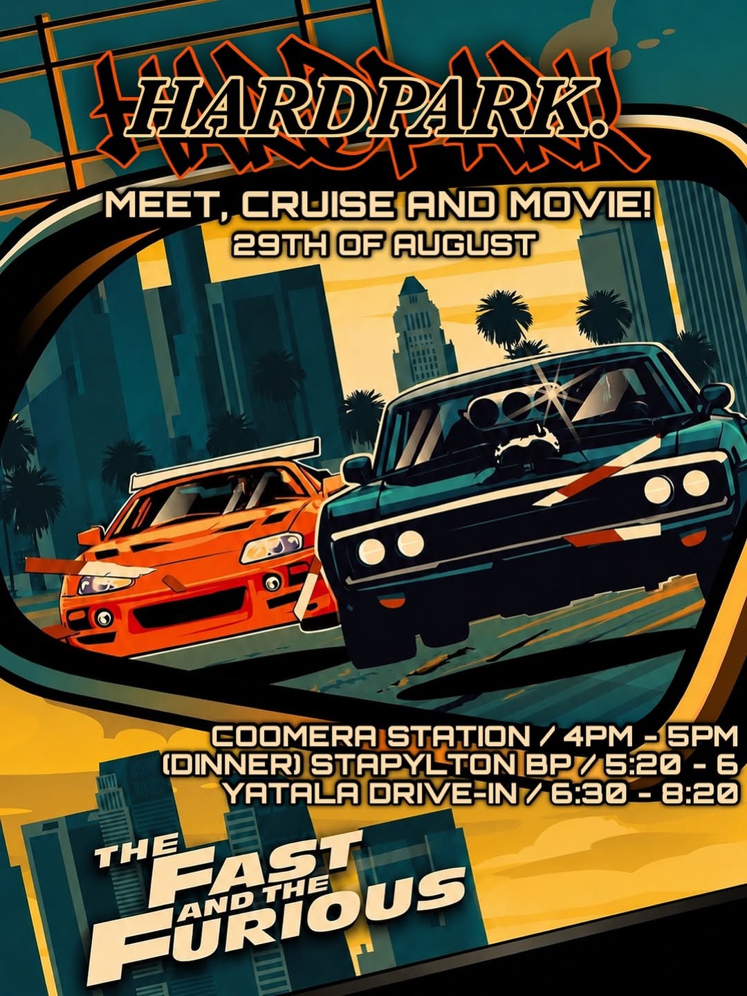 HARDPARK Meet, Cruise and Movie! — JDM/Muscle car meet in Gold Coast, QLD on Saturday 29 August 2026