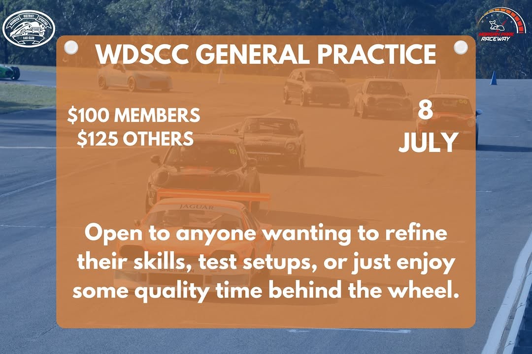 WDSCC General Practice — Muscle track day in Brisbane, QLD on Wednesday 8 July 2026