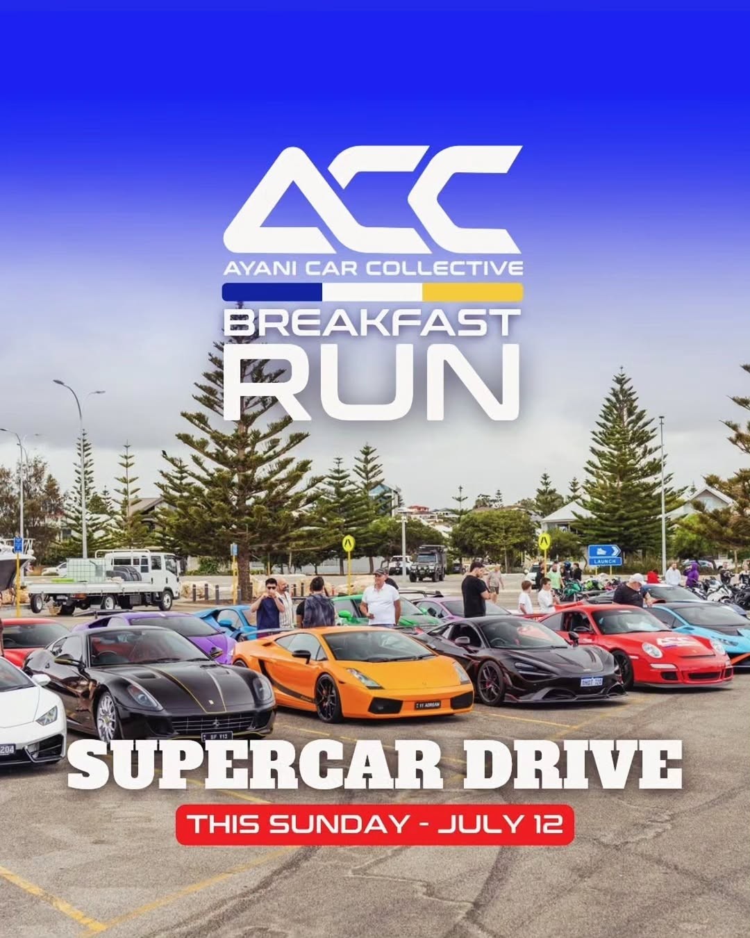 ACC Breakfast Run — Exotic car meet in Perth, WA on Sunday 12 July 2026