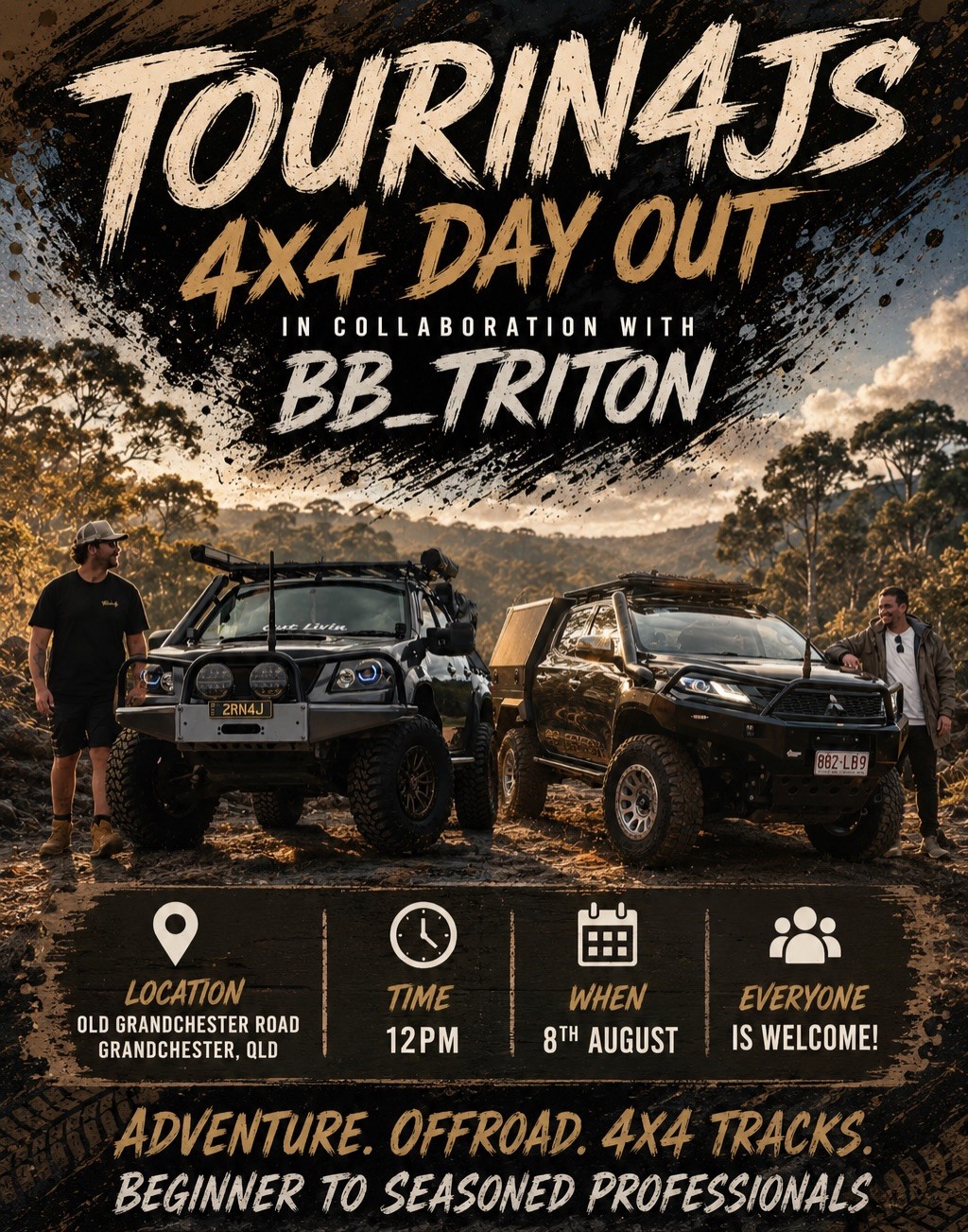 Tourin4js 4x4 Day Out Part 4 — 4x4 car meet in Toowoomba, QLD on Saturday 8 August 2026