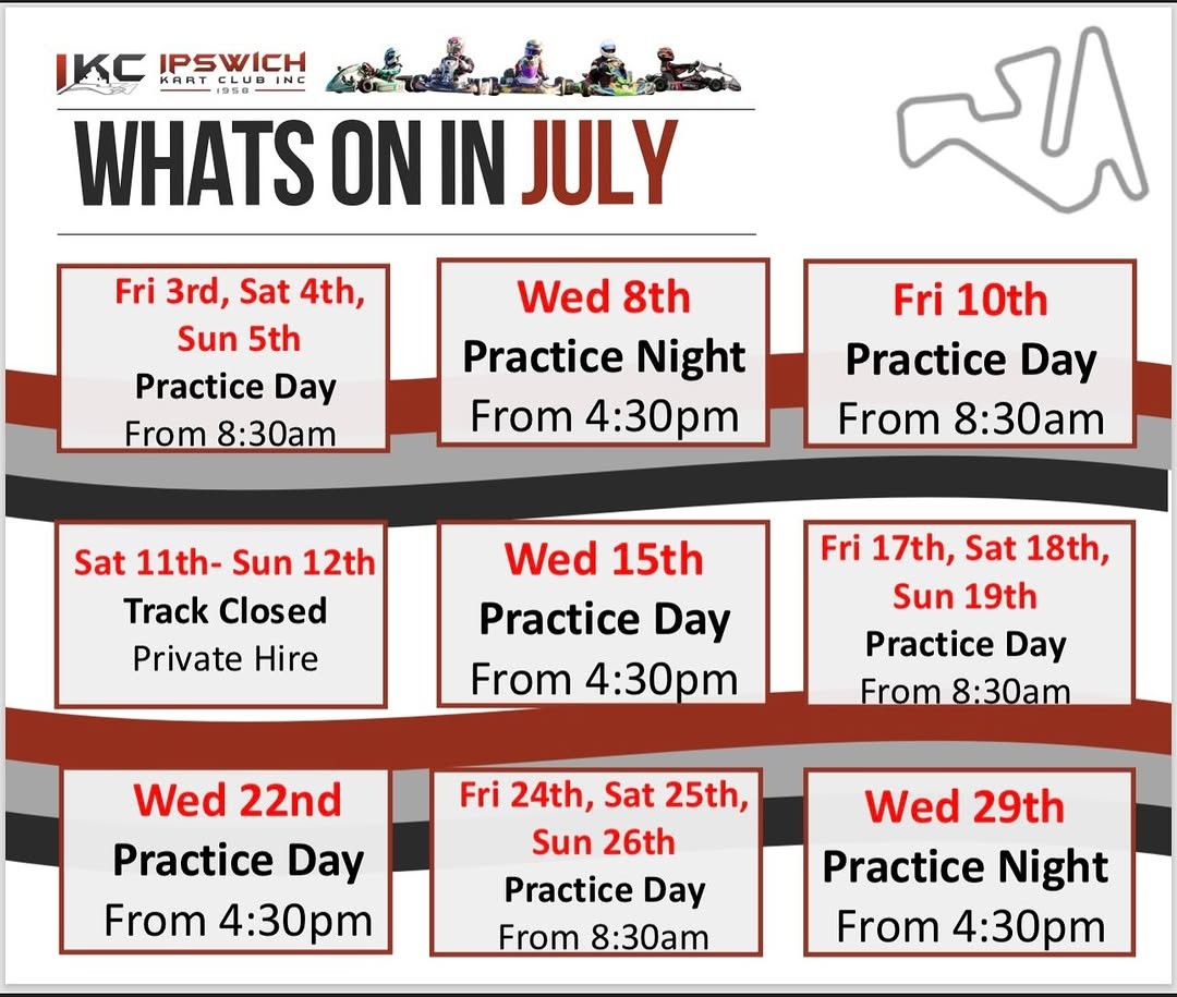 IKC July Practice Sessions — track day in Brisbane, QLD on Wednesday 8 July 2026