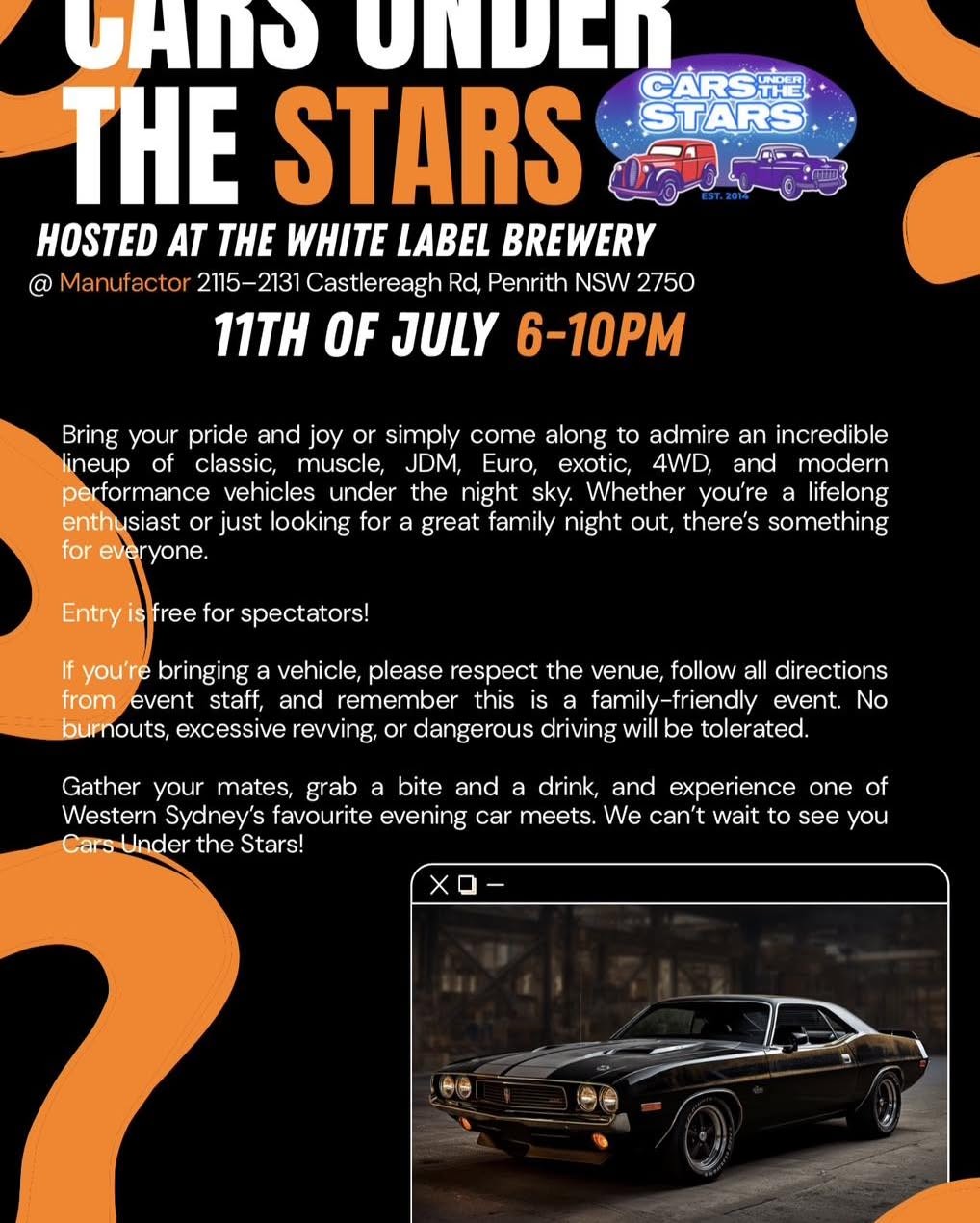Cars Under the Stars — 4x4/Classic car meet in Sydney, NSW on Saturday 11 July 2026