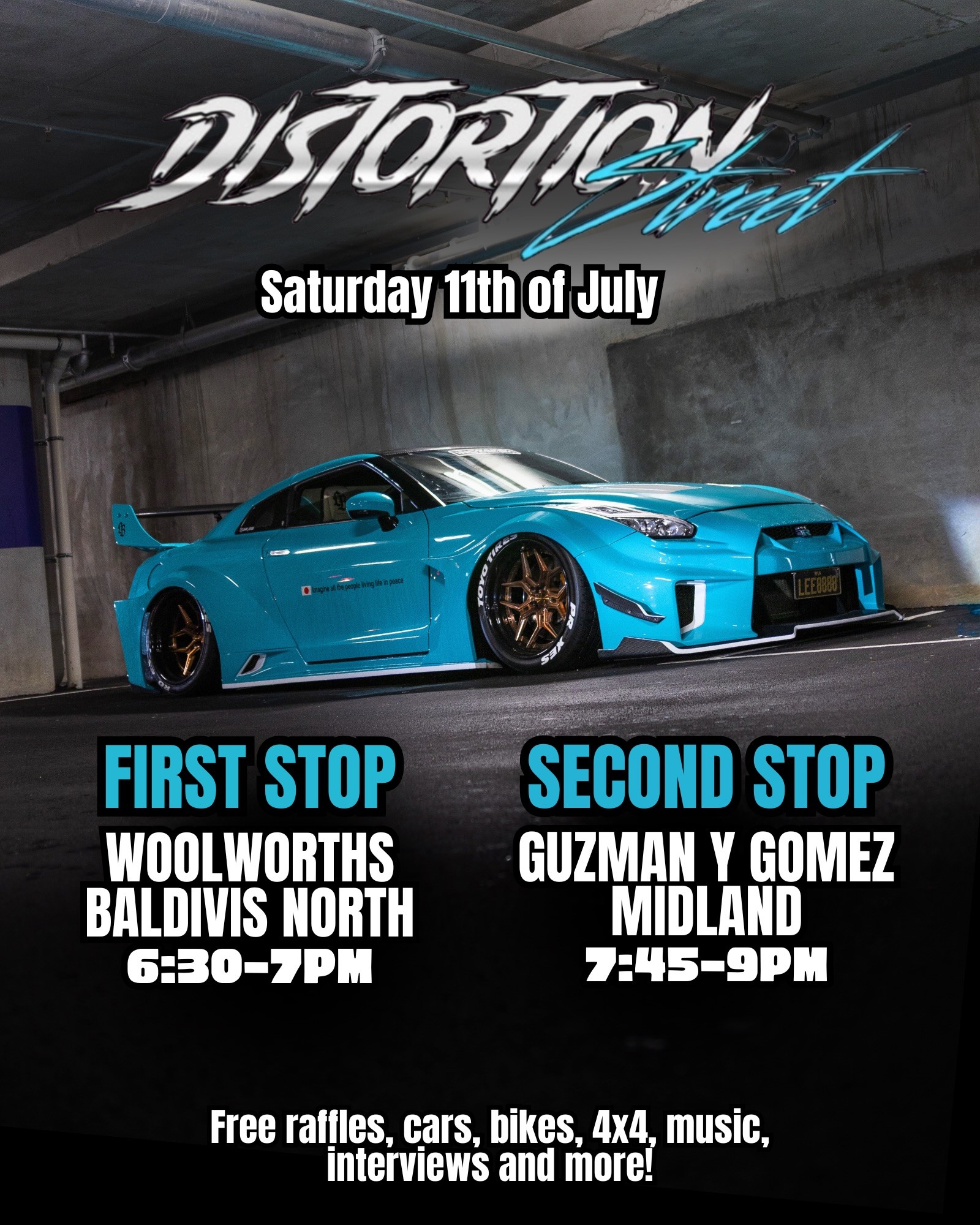 Distortion Street — 4x4 car meet in Perth, WA on Saturday 11 July 2026