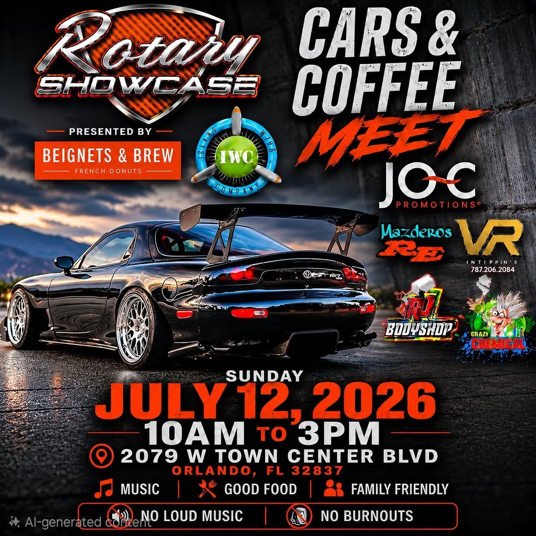 Rotary Showcase Cars & Coffee Meet — JDM car meet in International on Sunday 12 July 2026