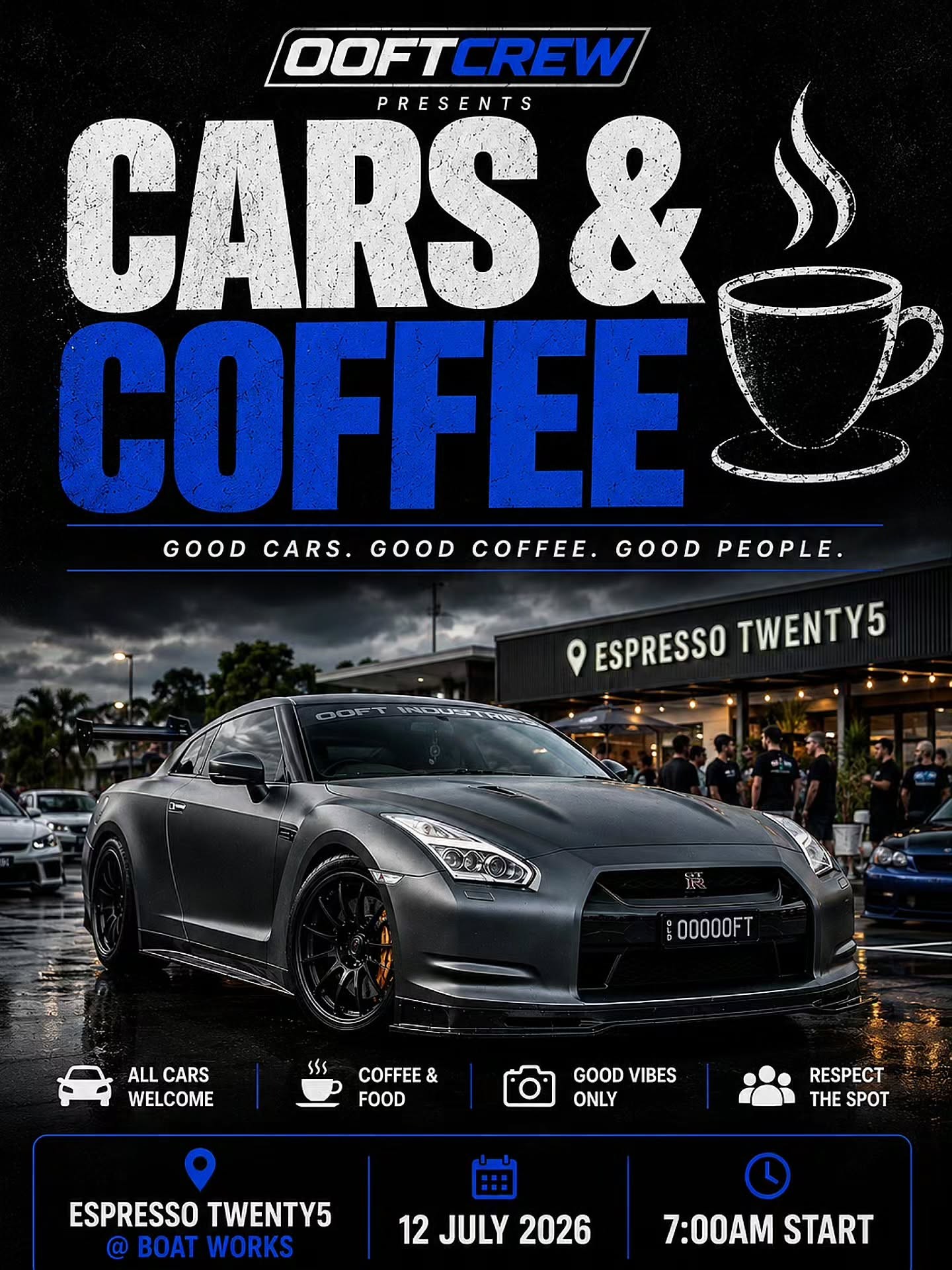 OOFTCREW Cars & Coffee — Classic/Euro car meet in Gold Coast, QLD on Sunday 12 July 2026