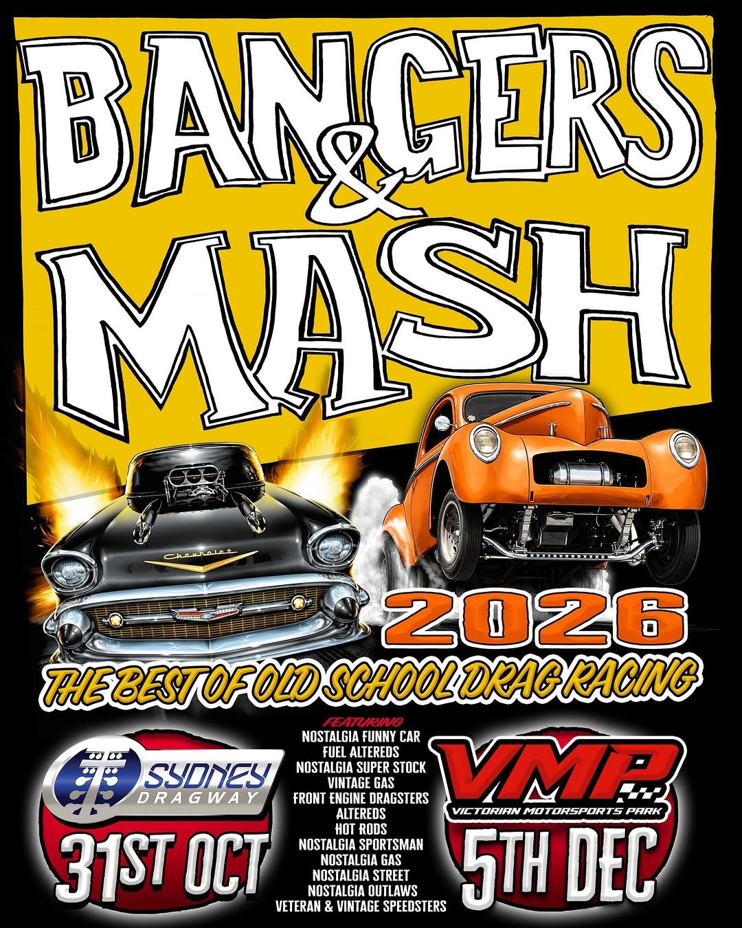Bangers & Mash — Muscle/Classic spectator event in Sydney, NSW on Saturday 31 October 2026