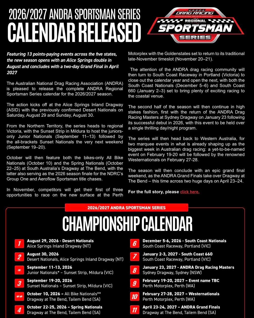 Desert Nationals — Muscle spectator event in Darwin, NT on Saturday 29 August 2026