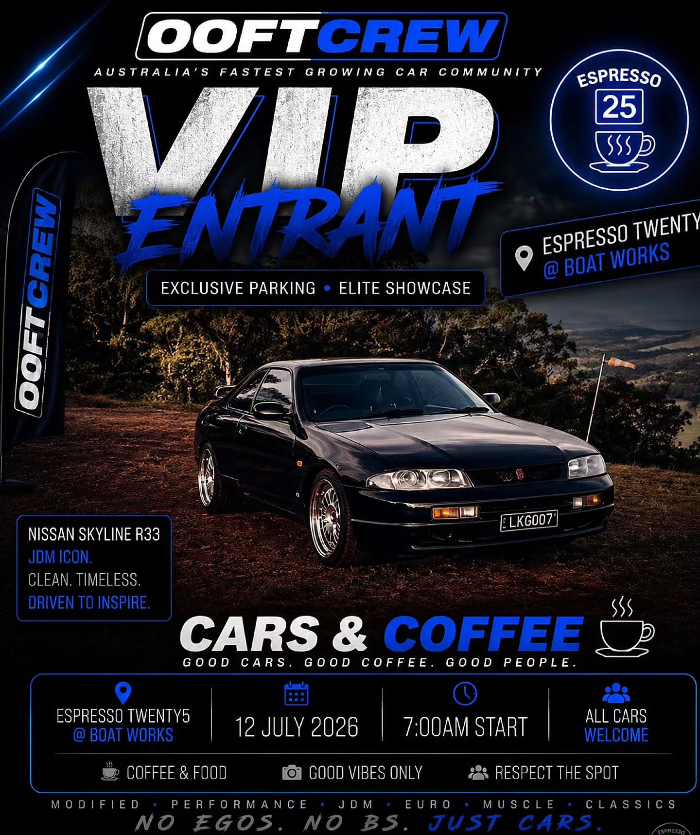 OOFTCREW Cars & Coffee — Classic/Euro car meet in Gold Coast, QLD on Sunday 12 July 2026