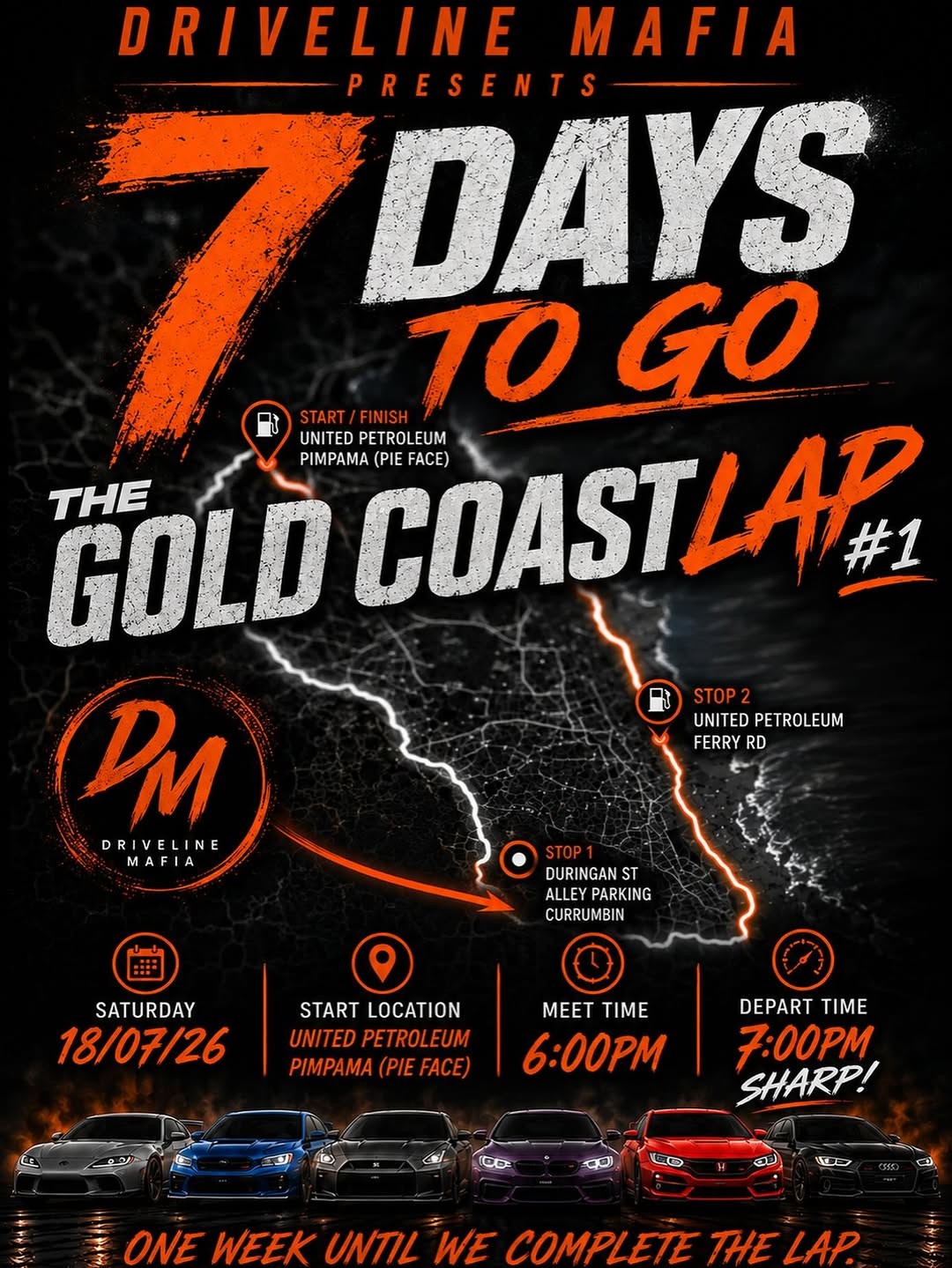 The Gold Coast Lap #1 — JDM/Euro car meet in Gold Coast, QLD on Saturday 18 July 2026