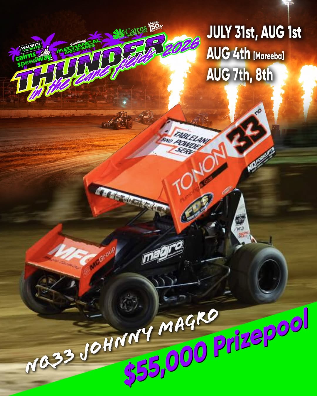 Thunder in the Canefields — spectator event in Cairns, QLD on Friday 31 July 2026