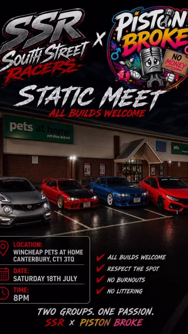 SSR x Piston Broke Static Meet — JDM/Euro car meet in International on Saturday 18 July 2026