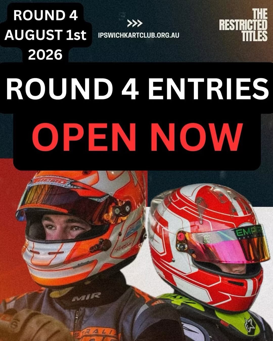 IKC Club Championship Round 4 — track day in Brisbane, QLD on Saturday 1 August 2026