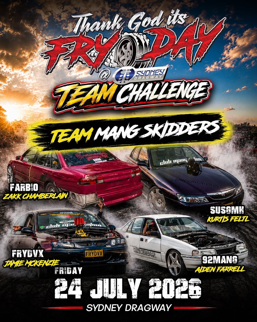 Thank God It's Fryday Team Challenge — Muscle spectator event in Sydney, NSW on Friday 24 July 2026