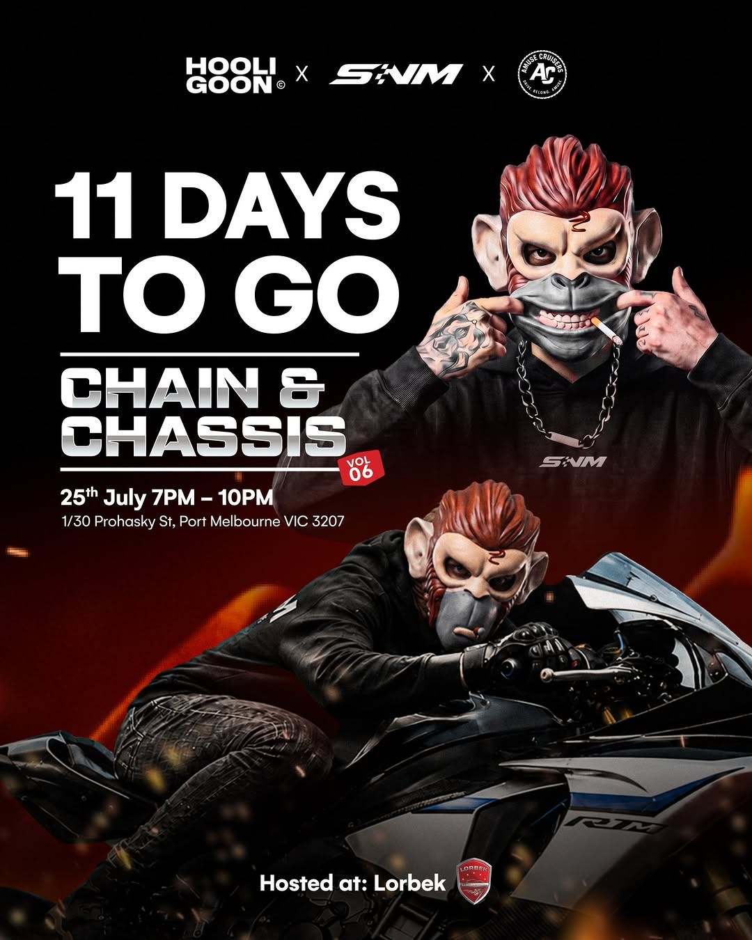 Chain & Chassis Vol 06 — Exotic car meet in Melbourne, VIC on Saturday 25 July 2026