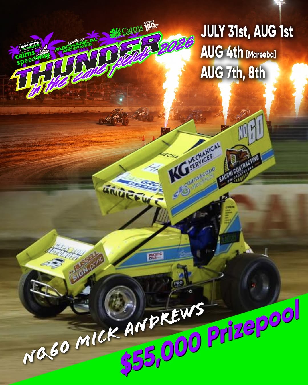 Thunder in the Canefields 2026 — spectator event in Cairns, QLD on Friday 31 July 2026