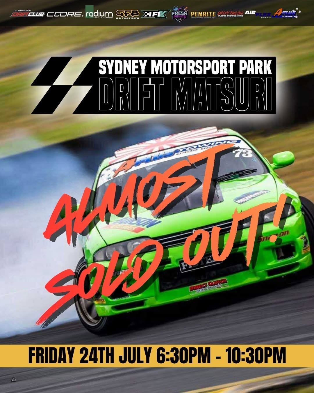 Sydney Motorsport Park Drift Matsuri — JDM track day in Sydney, NSW on Friday 24 July 2026