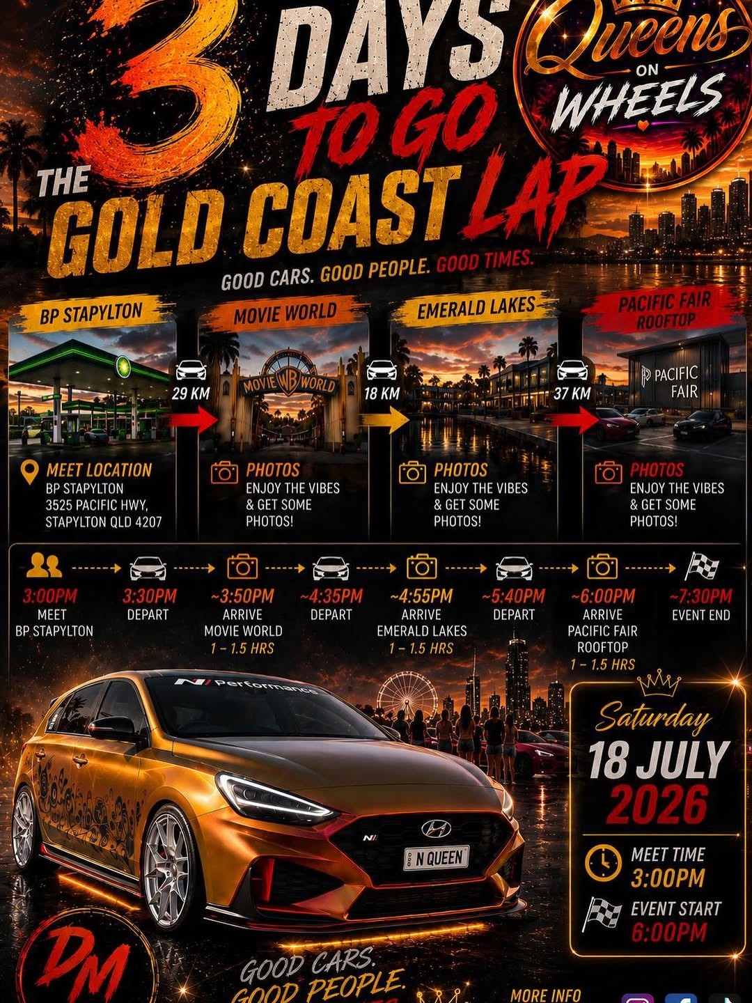 The Gold Coast Lap — car meet in Gold Coast, QLD on Saturday 18 July 2026
