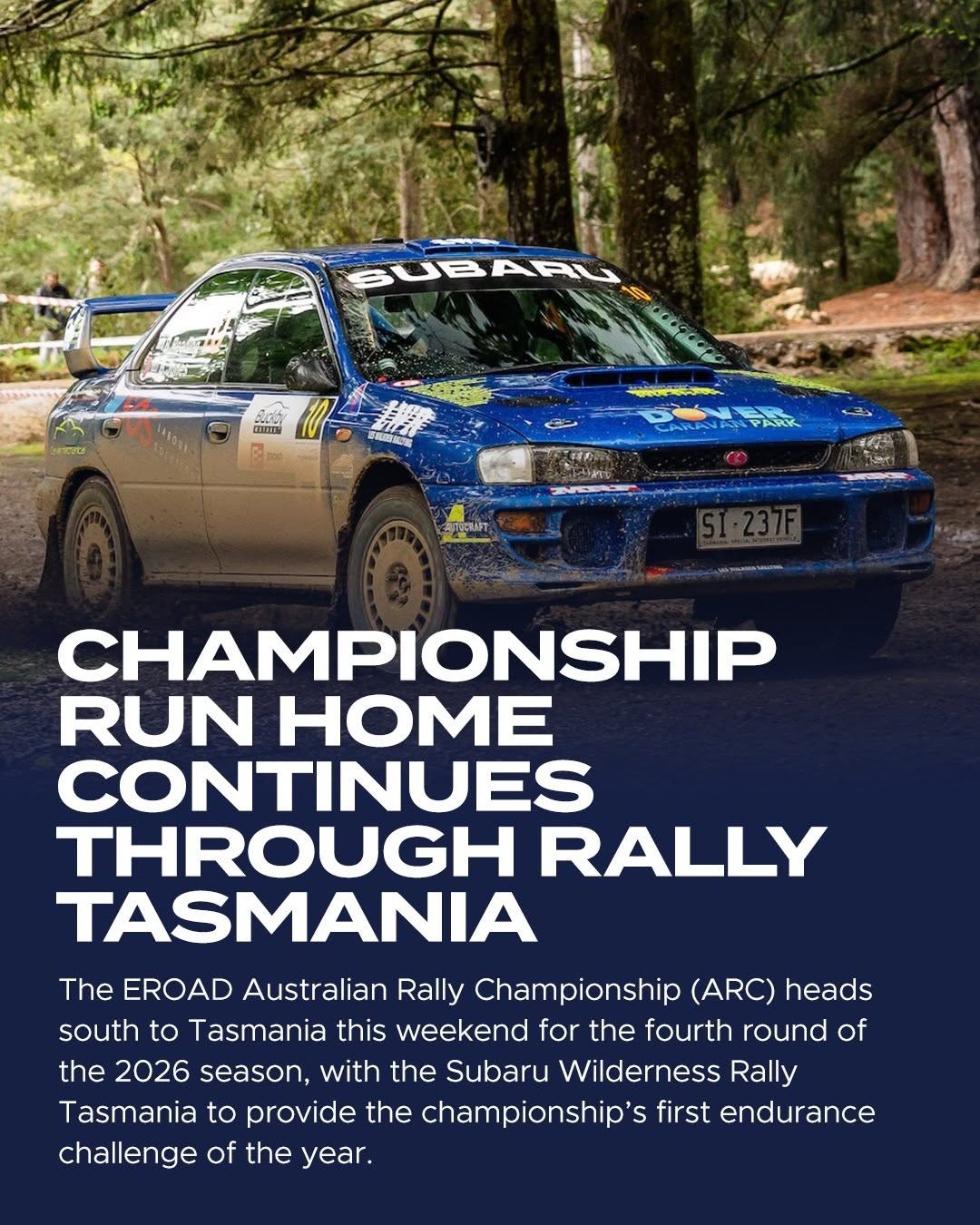 Subaru Wilderness Rally Tasmania — spectator event in Hobart, TAS on Friday 14 August 2026