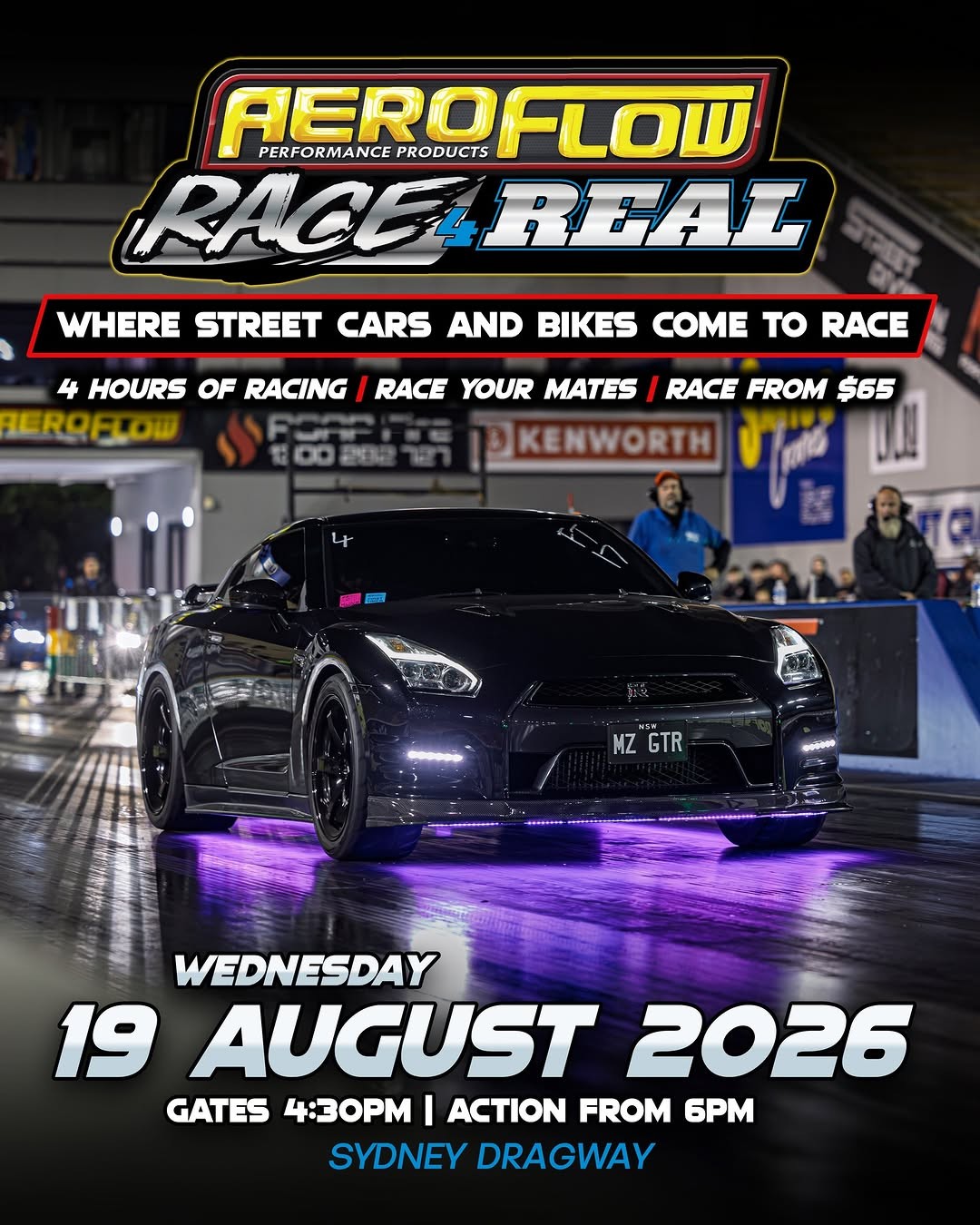 Aeroflow Race 4 Real — Muscle/JDM track day in Sydney, NSW on Wednesday 19 August 2026