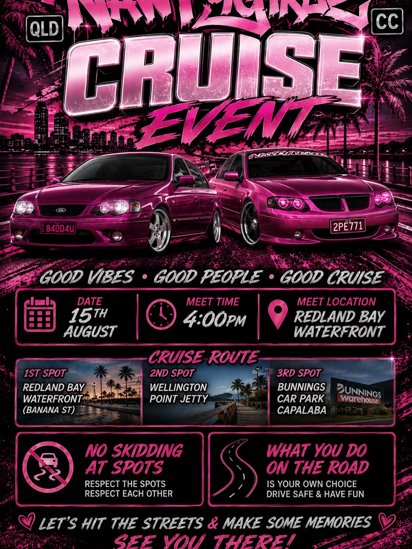 Nawtygirlz Cruise Event — Muscle car meet in Brisbane, QLD on Saturday 15 August 2026