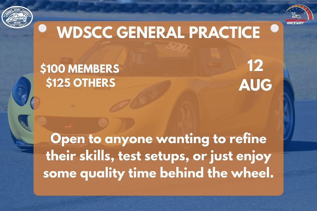 WDSCC General Practice — Muscle track day in Brisbane, QLD on Wednesday 12 August 2026