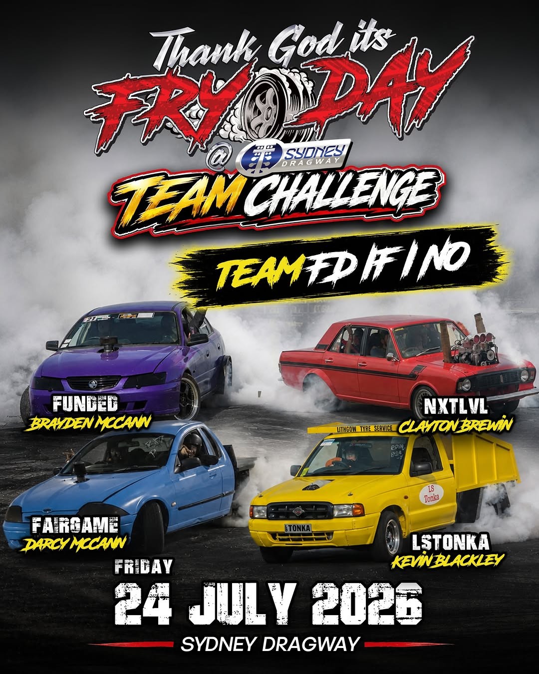 Thank God It's Fryday Team Challenge — Muscle spectator event in Sydney, NSW on Friday 24 July 2026