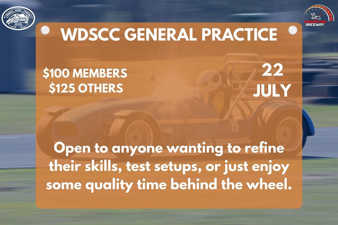 WDSCC General Practice — Muscle track day in Toowoomba, QLD on Wednesday 22 July 2026