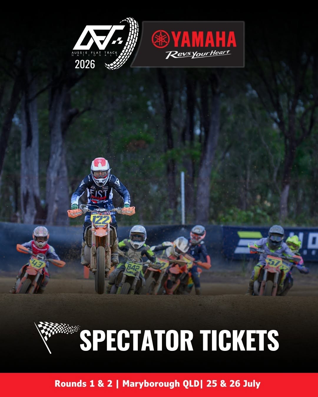 Aussie Flat Track Nationals - Rounds 1 & 2 — spectator event in Brisbane, QLD on Saturday 25 July 2026
