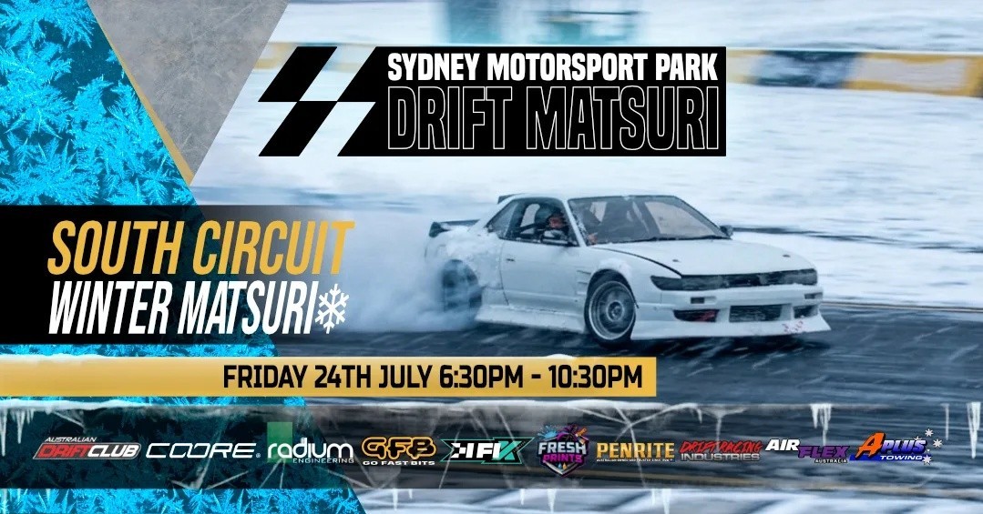 Sydney Motorsport Park Drift Matsuri — JDM spectator event in Sydney, NSW on Friday 24 July 2026