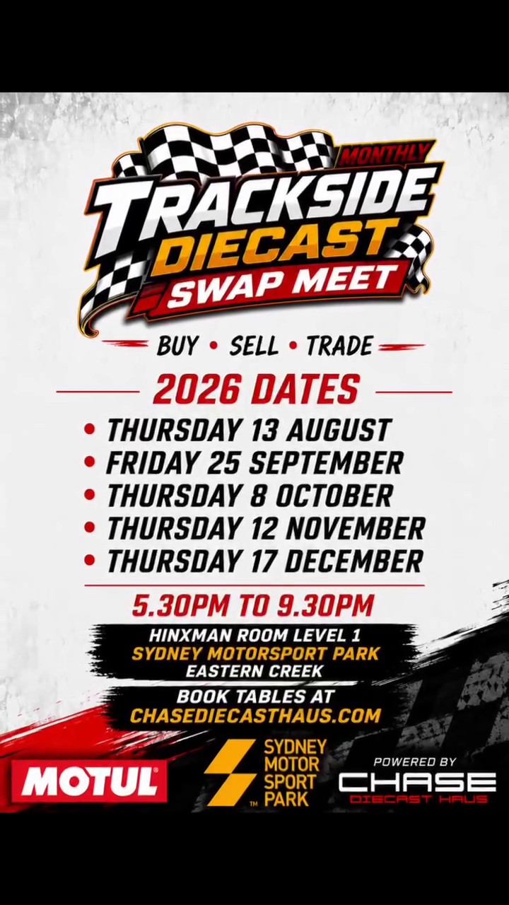 Trackside Diecast Swap Meet — JDM/Euro car meet in Sydney, NSW on Thursday 13 August 2026